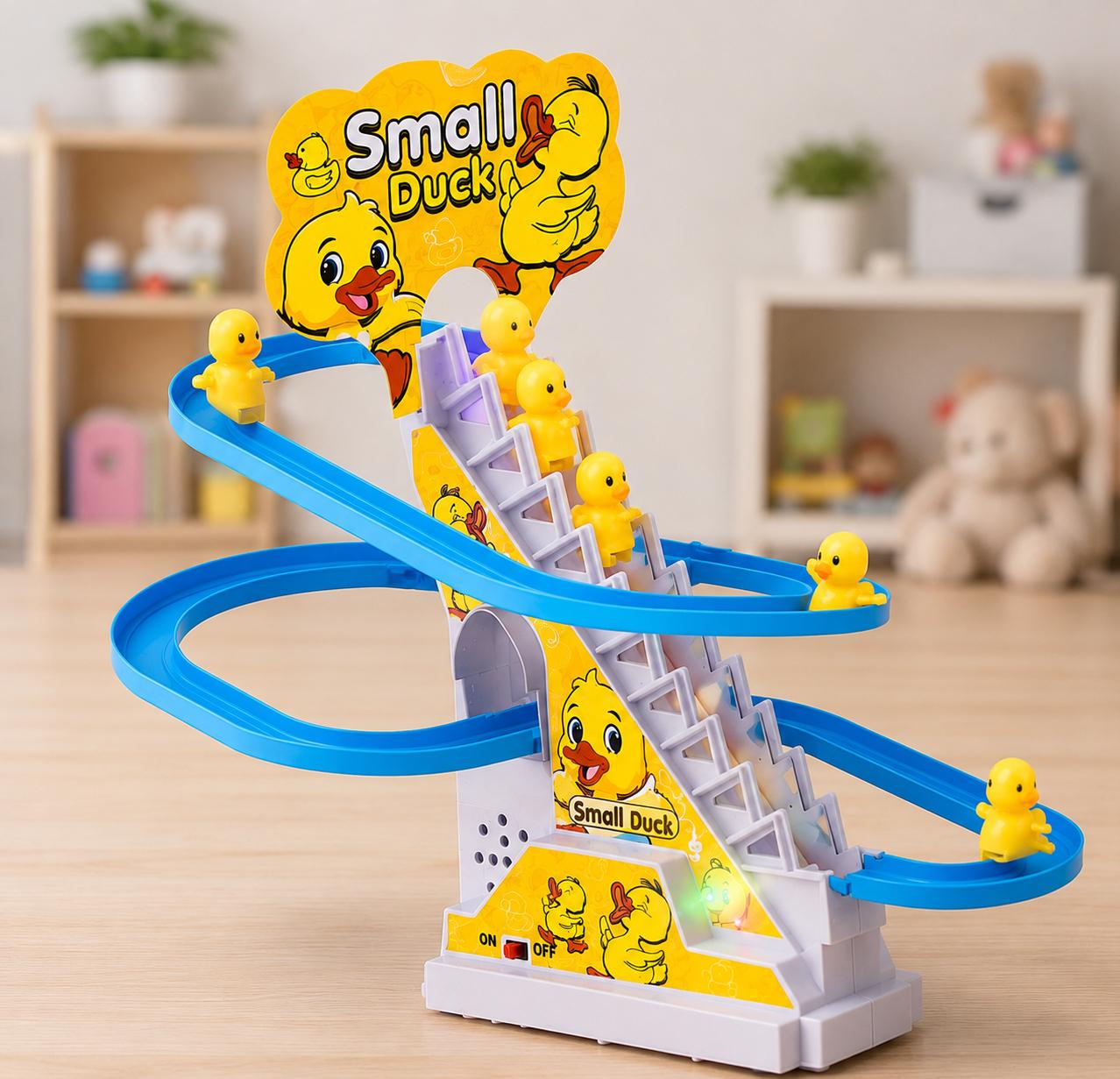 Small Duck Climbing Stairs Toy with Music & Lights