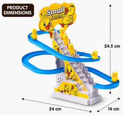 Small Duck Climbing Stairs Toy with Music & Lights