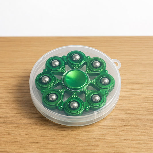 Premium Metallic Green Fidget Spinner | High-Speed Metal Hand Spinner with Precision Bearing