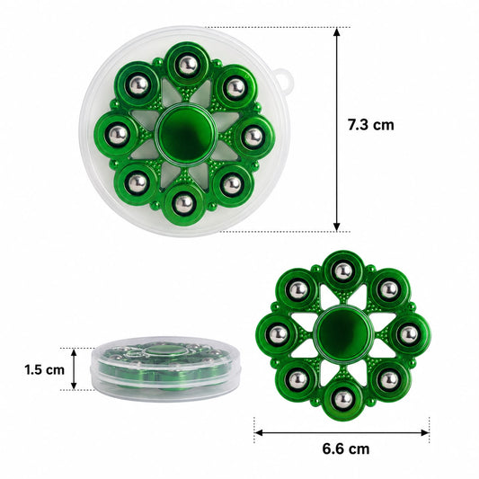 Premium Metallic Green Fidget Spinner | High-Speed Metal Hand Spinner with Precision Bearing