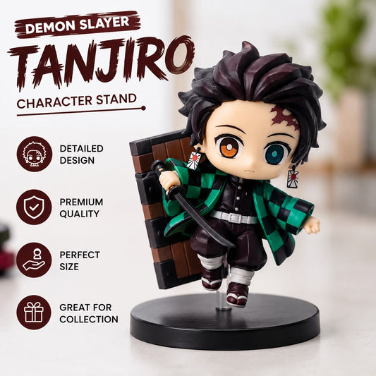 Demon Slayer Tanjiro Action Figure | Mini Chibi Anime Statue with Stand