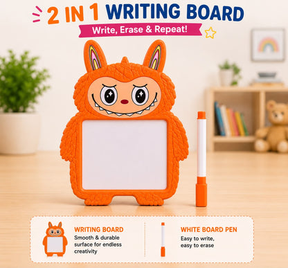 2 in 1 Writing Board for Kids with Whiteboard, Blackboard, Marker & Chalk | Reusable Educational Learning Toy | 3+ Years
