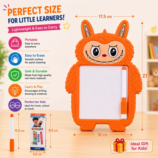 2 in 1 Writing Board for Kids with Whiteboard, Blackboard, Marker & Chalk | Reusable Educational Learning Toy | 3+ Years