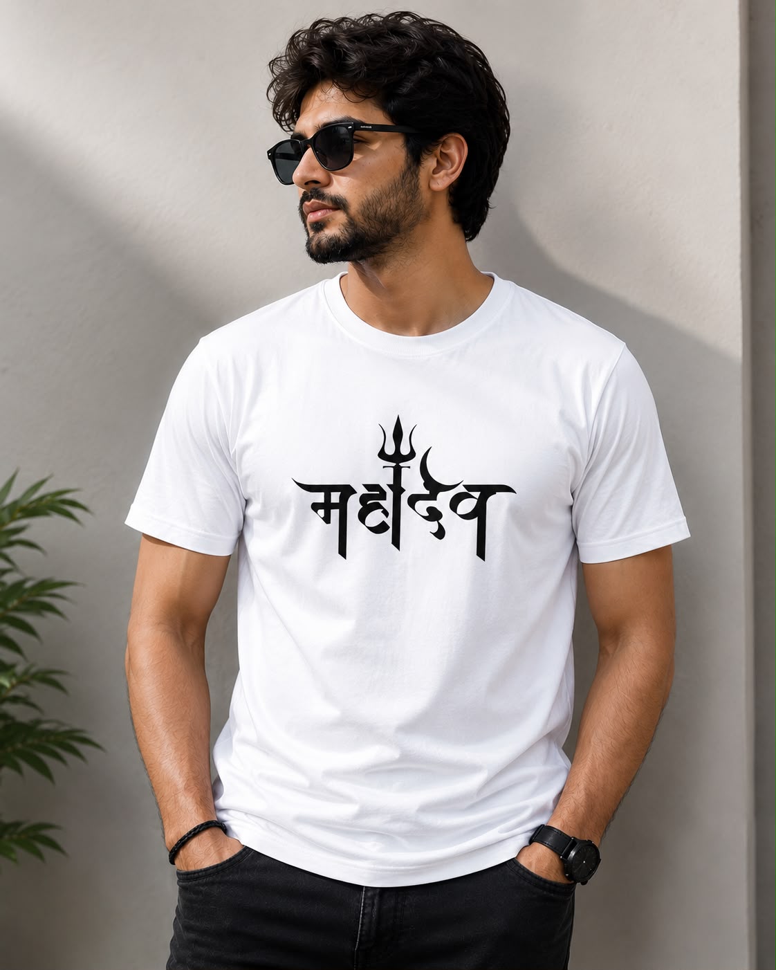 Mahadev Printed T-shirt White