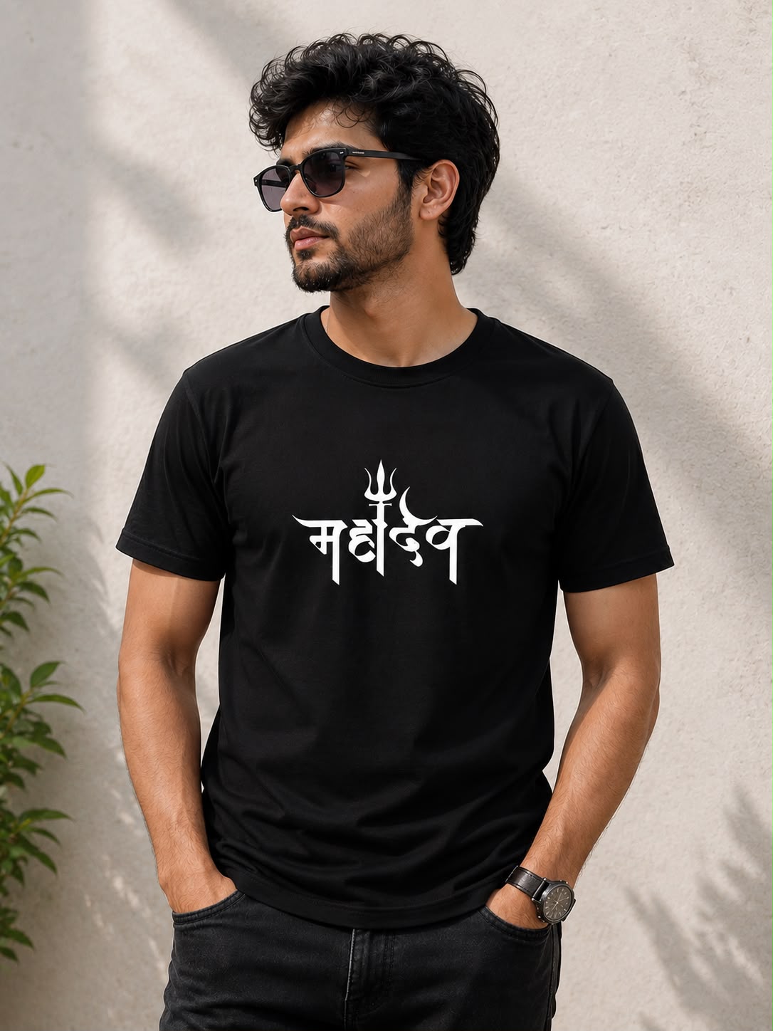 Mahadev Printed T-shirt - Black