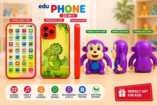 Educational Phone & Dancing Banana Monkey Combo Toy for Kids | Learning & Musical Fun