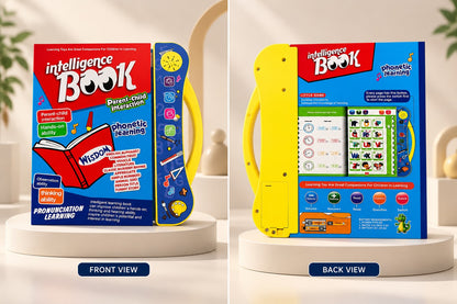 Kids Intelligence Talking Book with Phonics Learning, Interactive Sound Buttons, Alphabet, Numbers, Rhymes & Learning Activities | Educational Music Book for Children