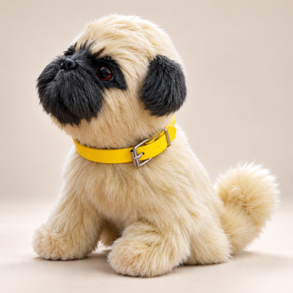 Interactive Pug Puppy Toy for Kids | Walking & Barking Plush Dog Toy with Soft Fur, Moving Action & Yellow Collar | Cute Gift for Children