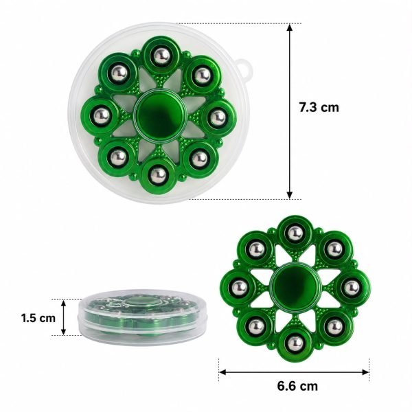 Premium Metallic Green Fidget Spinner | High-Speed Metal Hand Spinner with Precision Bearing