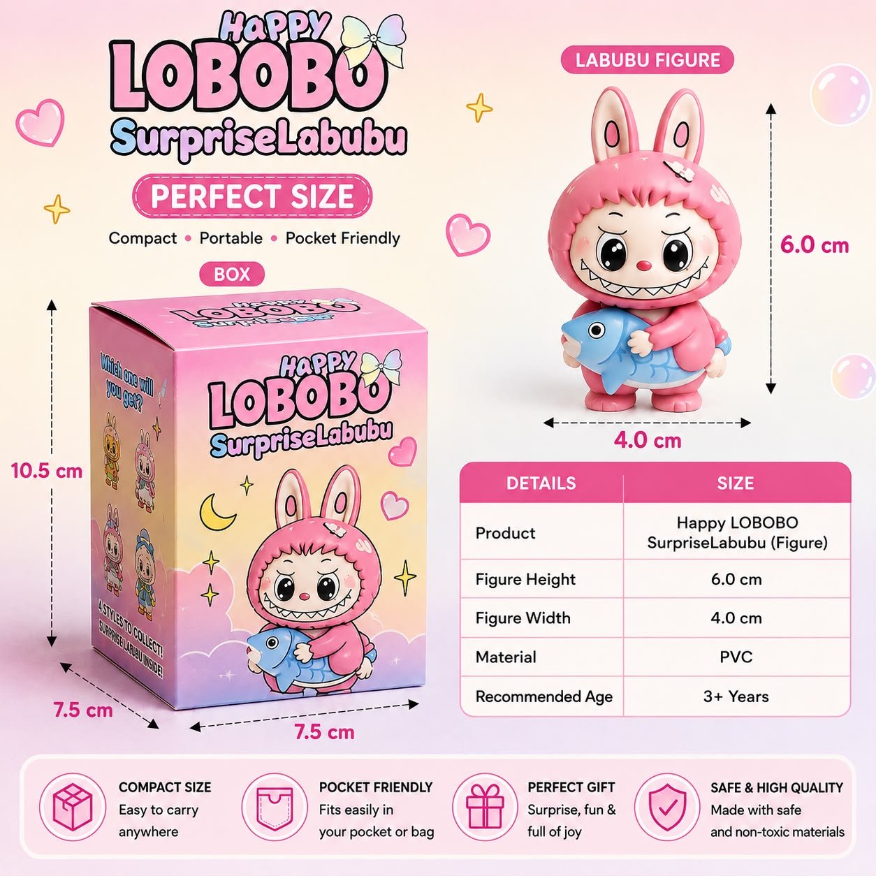 Happy LOBOBO Surprise Labubu Figure Blind Box | Cute Collectible Mini Toy - Image 4