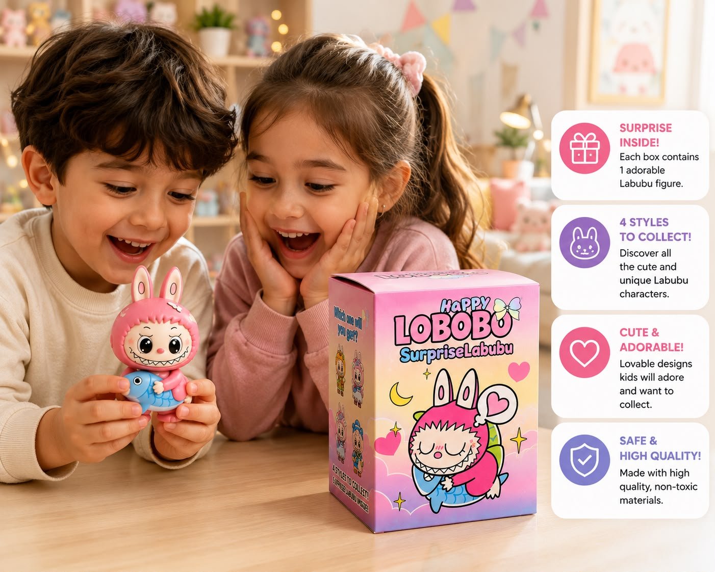 Happy LOBOBO Surprise Labubu Figure Blind Box | Cute Collectible Mini Toy - Image 2