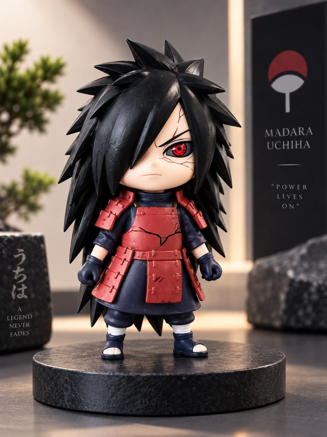 Madara Uchiha Anime Figurine | Chibi Madara Collectible Figure with Display Base | Naruto Figure for Desk, Shelf, Home & Gifting - Image 4