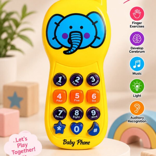 GOOYO Baby Phone Toy for Kids with Music & Light – Interactive Educational Pretend Mobile Phone Toy, Number Learning Toy for Ages 3+