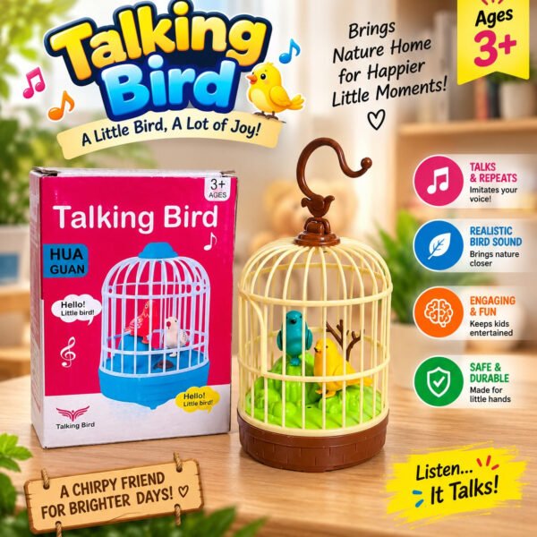 Talking Bird Cage Toy for Kids 3+ | Interactive Musical Bird Toy with Sound & Voice Features | Cute Birdcage Playset for Boys & Girls