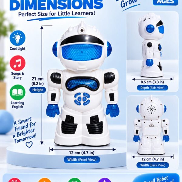 Intelligent Educational Robot Toy for Kids 3+ | Interactive Learning Robot with Nursery Rhymes, Songs, Stories, English Learning & Cool Lights | Fun Electronic Toy for Boys & Girls